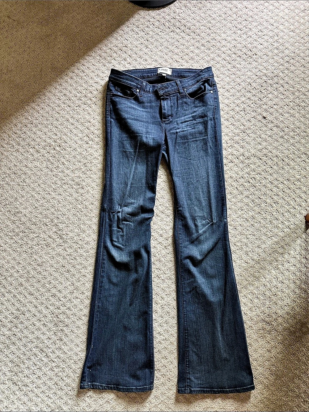 Paige Skyline Boot Flare Jeans in Blue Waist 30